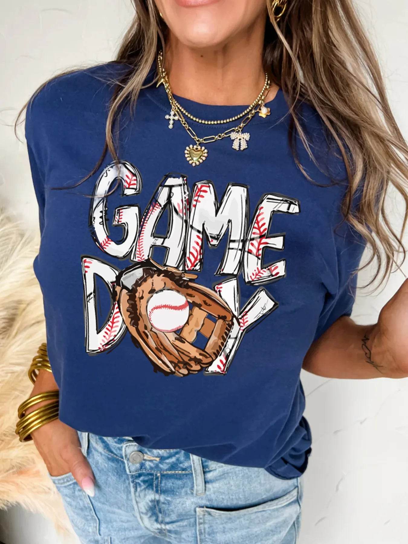 GAME DAY Graphic Short Sleeve T Shirt Blue Trendsi 82d79521732d4a6d93ecb8354088ddf4-Max-Origin