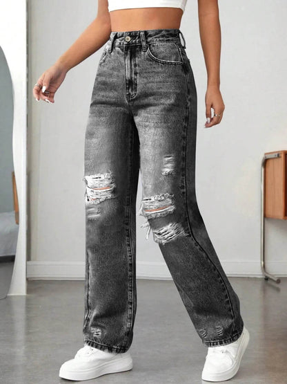 Distressed High Waisted Jeans Black Trendsi 82f756f0c2194118be25eb52f913124f-Max-Origin