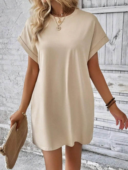 Pocketed Round Neck Short Sleeve Dress Trendsi 830f4cc0-6f40-4cb4-afd3-76943dee9ea5-Max