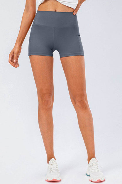 Slim Fit Wide Waistband Sports Shorts Cloudy Blue Trendsi 8335a2848e2641de932f833a5d6984af-Max