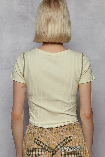 POL Contrast Stitching Round Neck Crop T-Shirt Trendsi 835aea9d-51ee-4ed8-a59f-6a4d3d9fe64d-Max-Origin
