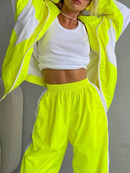 Zip Up Long Sleeve Top and Pants Set Neon Yellow Trendsi 8377d713-dea6-4576-a222-362667bcd188-Max-Origin