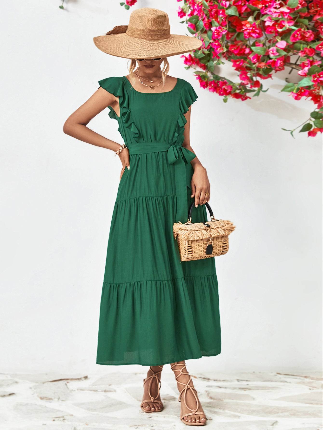 Tie Belt Ruffled Tiered Dress Trendsi 837d448cb97a47cba92f43913ea05999-Max