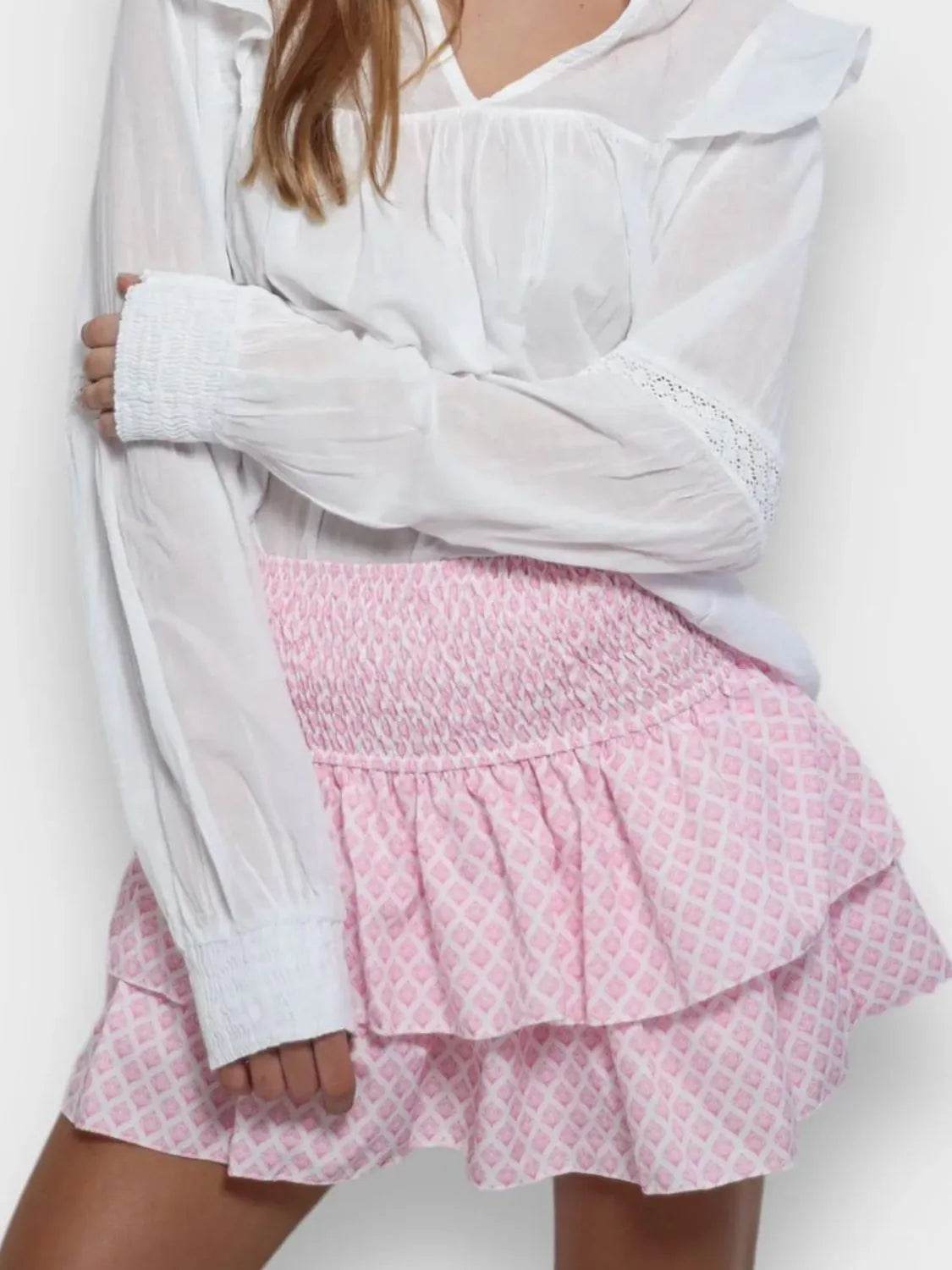 Smocked Wideband Waist Layered Mini Skirt Blush Pink Trendsi 838220e6-cd7d-4de0-87db-e76f5f3866ff-Max-Origin