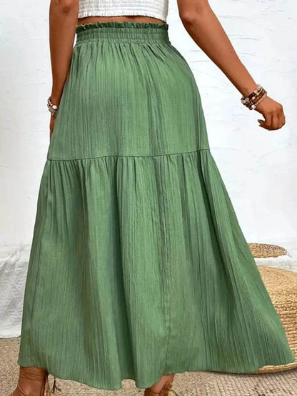 Frill Slit Skirt Trendsi 83c2f529-258e-49f4-9dc7-c890b8a4e3a4-Max