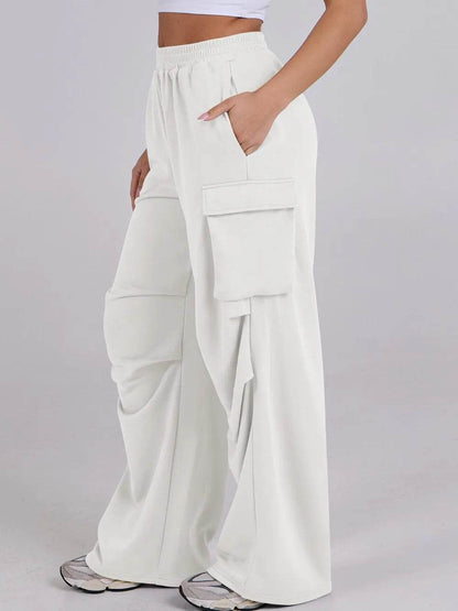 Elastic Waist Wide Leg Pants with Pockets Trendsi 8423e39c-f722-4c30-b180-186c0610fda2-Max