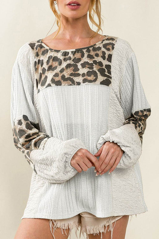 Printed Round Neck Long Sleeve Blouse White Trendsi 84377efb3a9c4304977df14cc45cc81a-Max