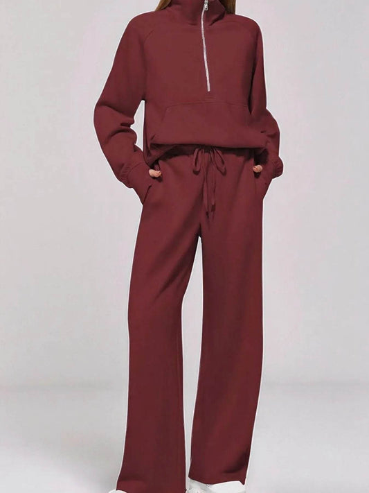 Half Zip Long Sleeve Top and Pants Set Wine Red Trendsi 843d2762-b4e0-4ebc-a530-32cfe4c61440-Max-Origin