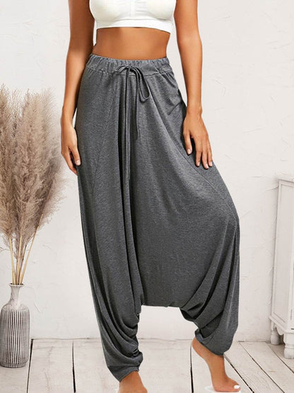 Tied Mid Waist Long Harem Pants Charcoal Trendsi 8458f3f2c9ca4393aded3edf2ee86df9-Max