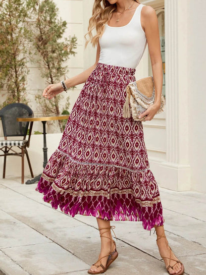 Bohemian Printed Ruched Maxi Skirt Trendsi 84782f49-34a2-48d0-82ad-49f7d4146992-Max-Origin