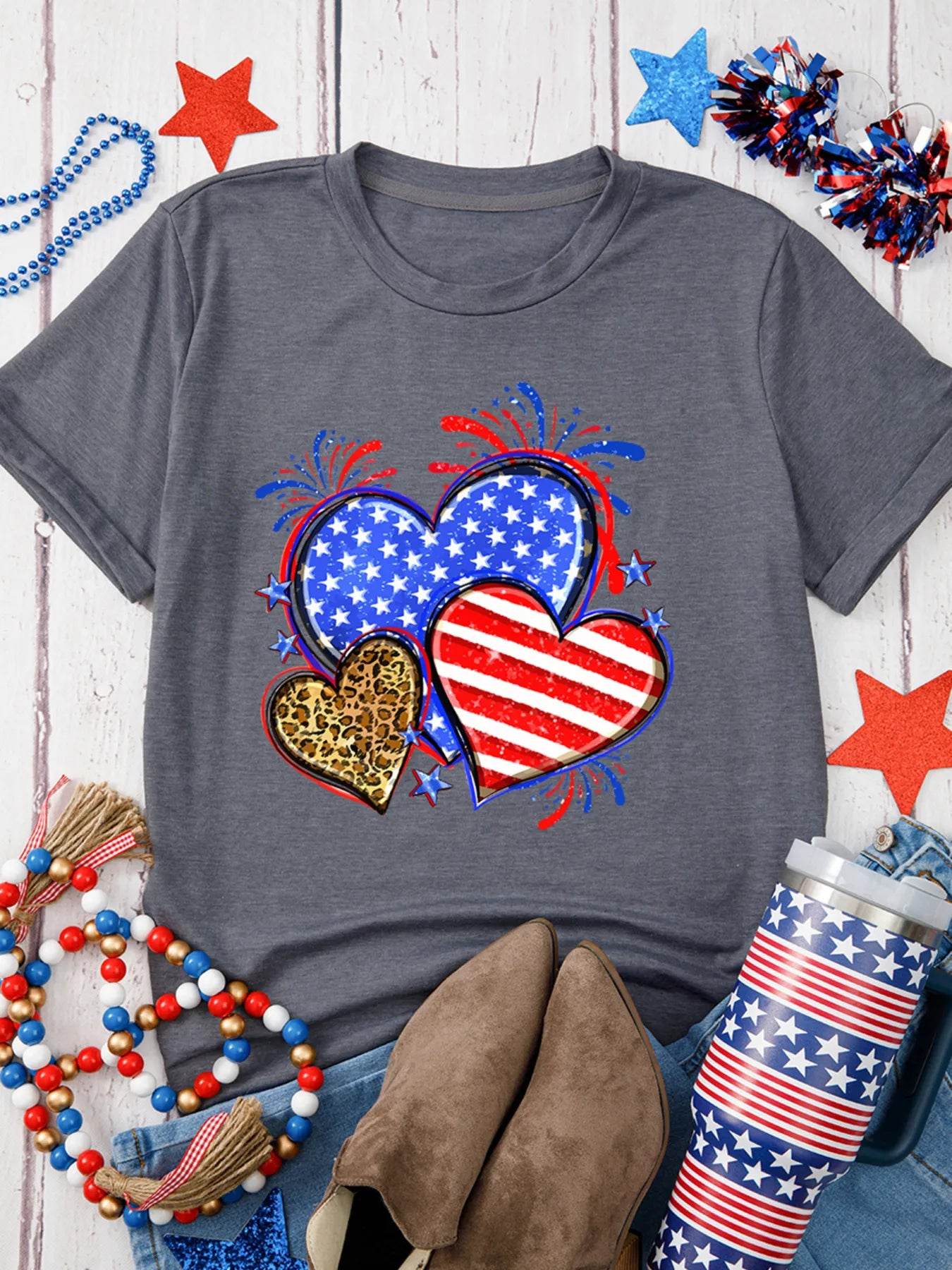 American Heart Graphic Round Neck T Shirt Trendsi 8480be9d3ce9448281b11c12186c2772-Max-Origin