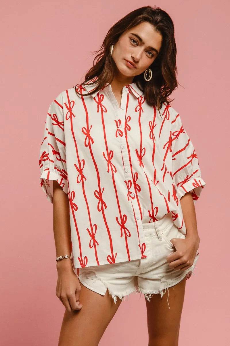 BiBi Bow Ribbon Woven Printed Button Down Shirt Trendsi 84c4e646b2f24bbc9c1527e20fbabe2b-Max-Origin