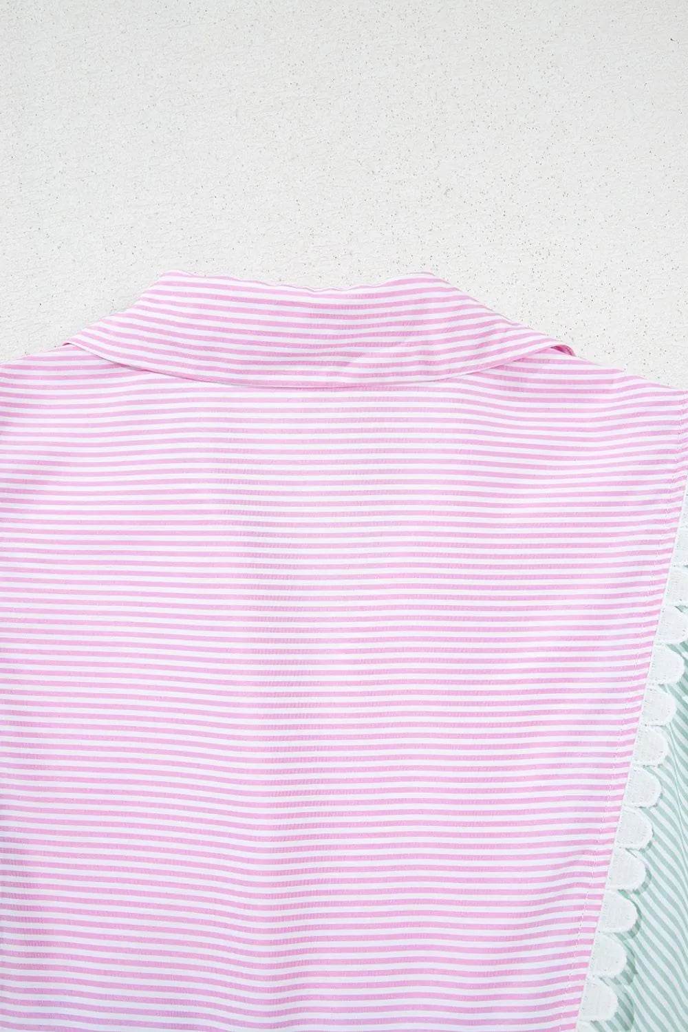 Striped Patchwork Ric Rac Puff Sleeve Collared Mini Dress Trendsi 84eb8e98-62a0-42a6-ab45-daad70d71e69-Max-Origin