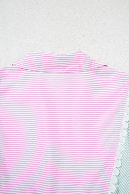 Striped Patchwork Ric Rac Puff Sleeve Collared Mini Dress Trendsi 84eb8e98-62a0-42a6-ab45-daad70d71e69-Max-Origin