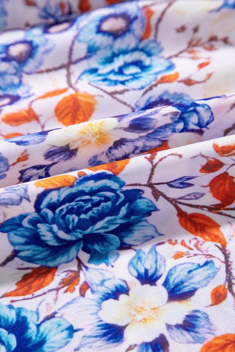 Mixed Floral Print Tie Neck Short Sleeve Dress Trendsi 853d26de-a3dd-40f7-ad22-b7c140a93967-Max