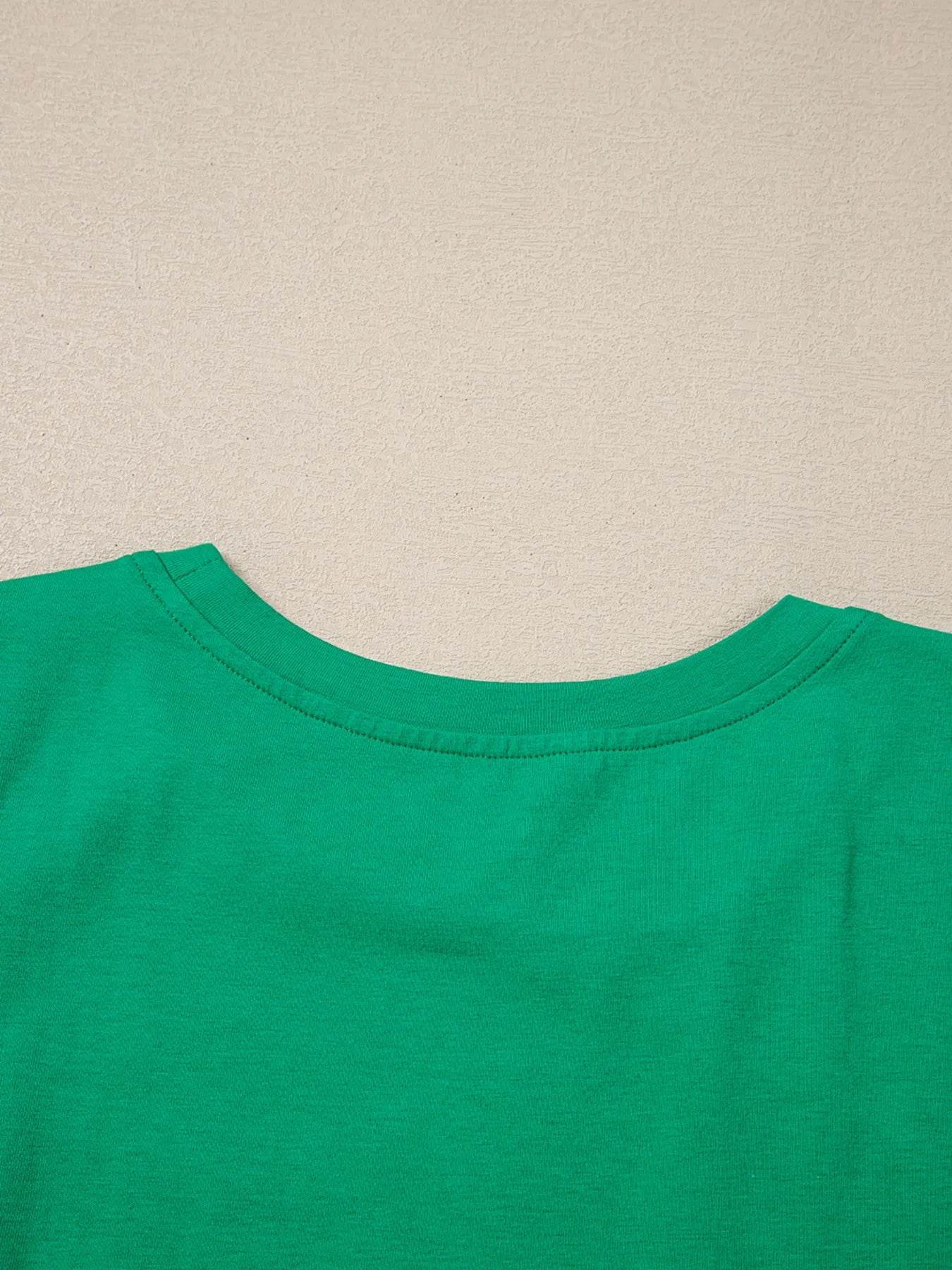 Ruffled Sleeve Slim Fit Crew Neck Top Trendsi 854bfab245004649acb1a086f6344383-Max-Origin