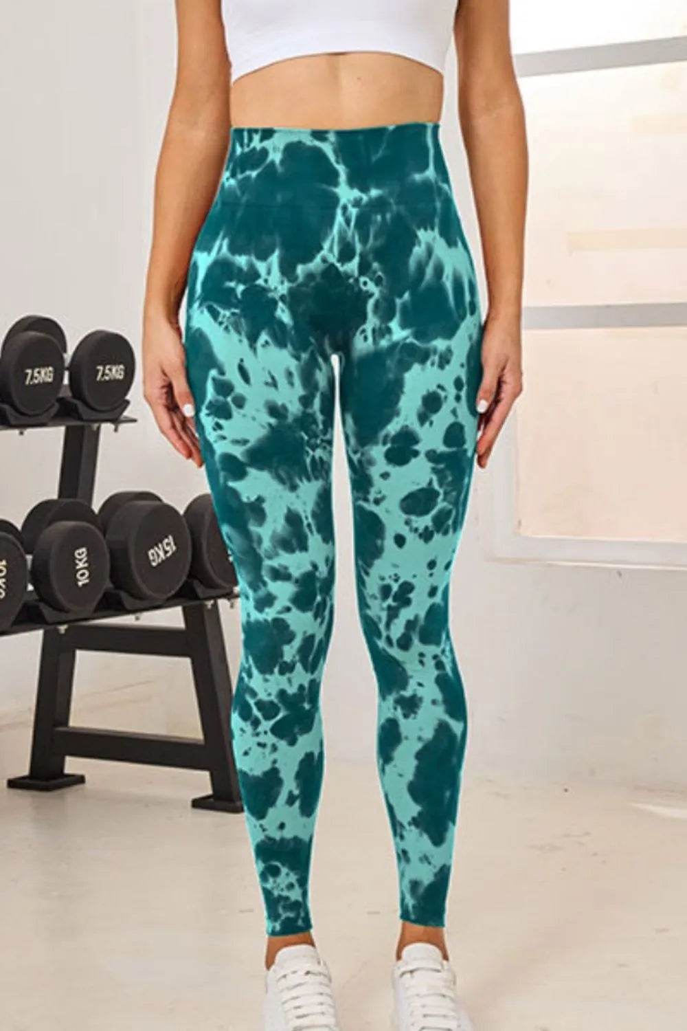 Tie-Dye High Waist Active Leggings Turquoise Trendsi 854c39f0-ecfc-43cd-8d8c-f1ab93f09530-Max