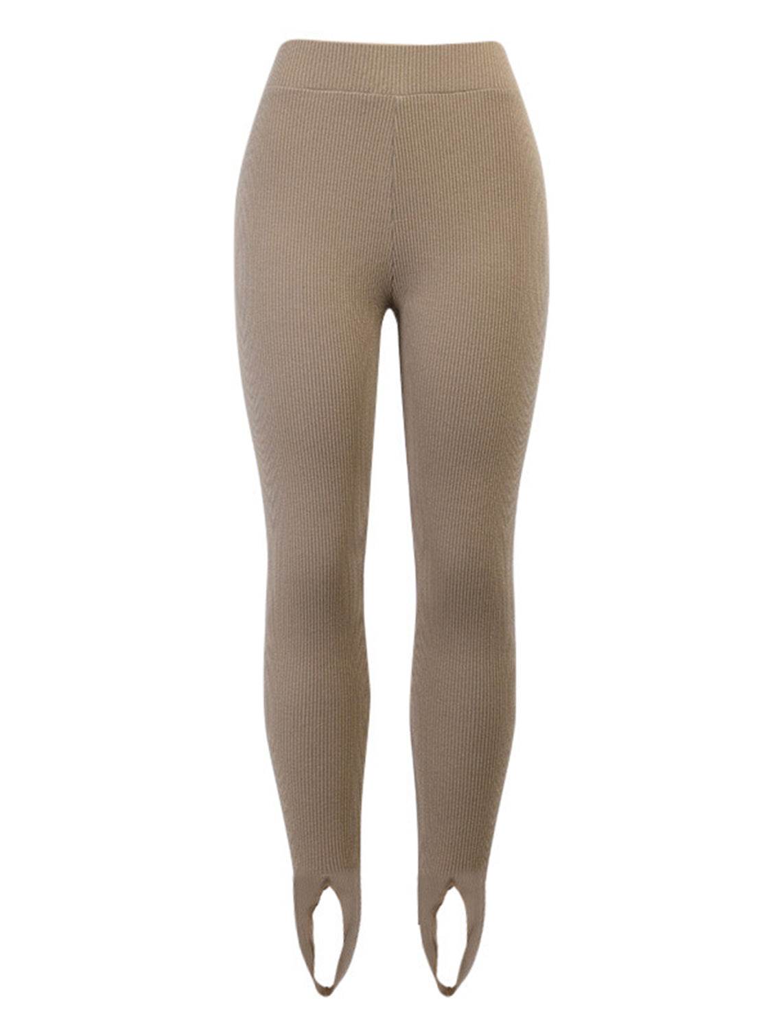 Ribbed Mid Waist Leggings Trendsi 85915dba02004005a1aaa088aaff7f41-Max