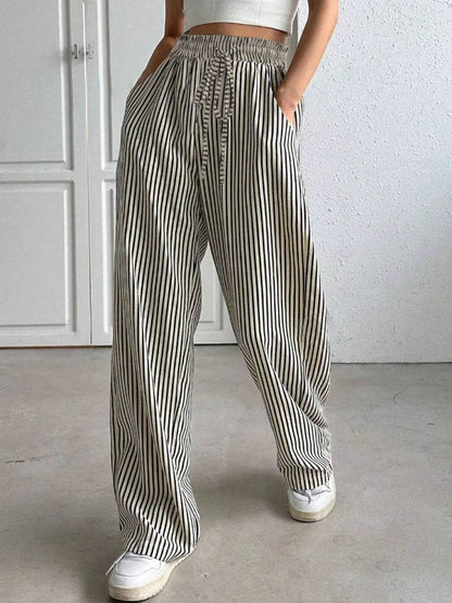 Drawstring Striped Elastic Waist Pants Trendsi 8593c633-34d4-4339-99dd-177f663a4f39-Max