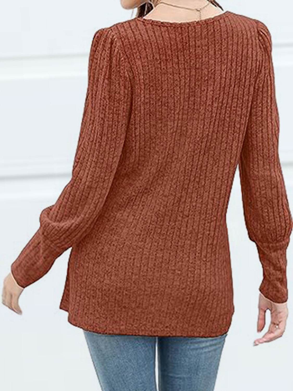 Decorative Button Square Neck Top Trendsi 85a25b715d294bfdb08f009e80c76ad3-Max