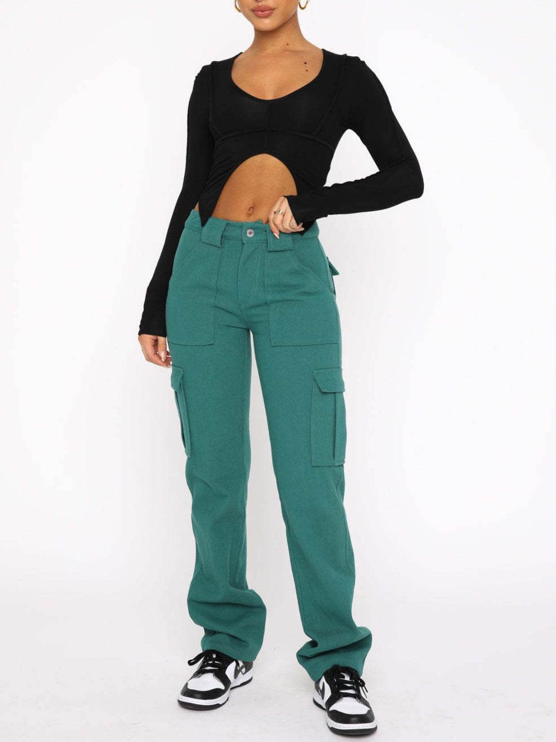 Straight Leg Cargo Pants Trendsi 85b3548b3f294df29e0df4433aef5f97-Max