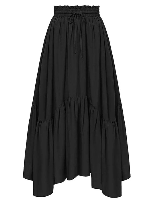 Smocked Waist Band Ruched Layered Skirt Trendsi 85e52609-1219-49a5-bb32-90850a369a5e-Max