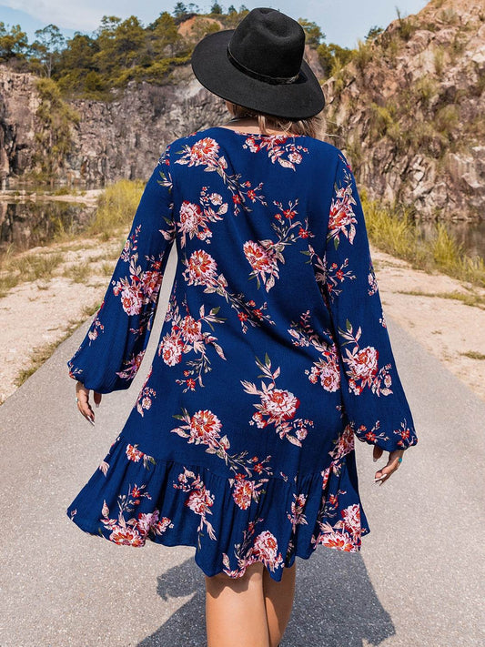 Plus Size V-Neck Long Sleeve Dress Trendsi 85f3ce73b5f0455394b59da3fb099a04-Max