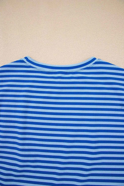 Striped Round Neck Cap Sleeve T-Shirt Trendsi 85fecbe6-c645-4733-9c96-8f608c5e387e-Max-Origin