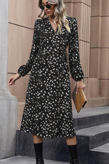 Perfee Printed Surplice Neck Long Sleeve Dress Trendsi 861718ec64d146eb8760fd3185e67c06-Max