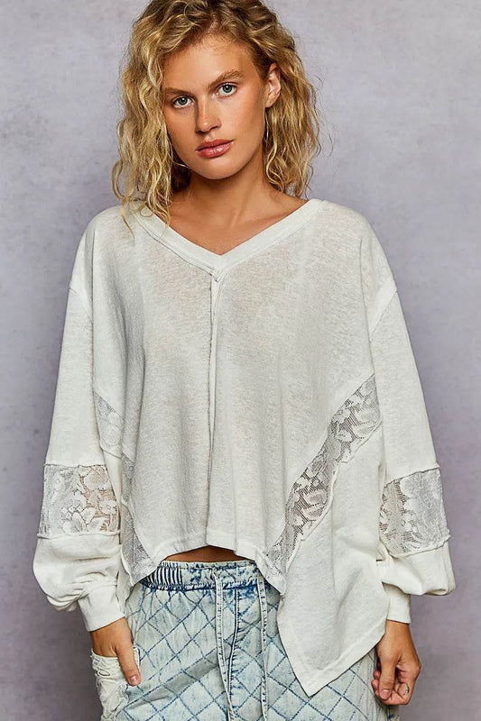 POL V-Neck Long Sleeve T-Shirt with Lace Detail Trendsi 86221ae2-0c5d-453b-a3dc-991d45795658-Max-Origin