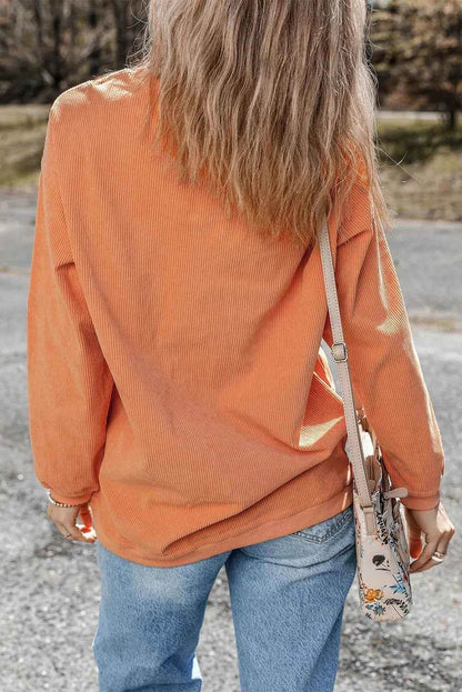 Pumpkin Round Neck Long Sleeve Sweatshirt Trendsi 862ac76c-55c9-45c0-ad2f-0486909dd86a-Max