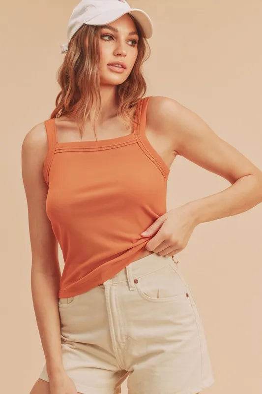 Aemi + Co Square Neck Wide Strap Tank Pumpkin Trendsi 8638d91e-c164-4b00-8ba3-c7c4939429db-Max