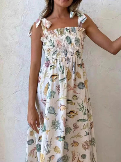 Floral Tie Shoulder Smocked Bodice Summer Dress Trendsi 864a6d08-bdfb-4c4c-a0f8-2526604ff73c-Max-Origin