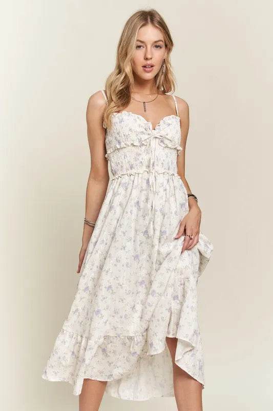 ADORA Smocked Floral Sweetheart Neck Cami Dress Trendsi 868a64e7-7847-42f2-8f46-464e3b1f297b-Max