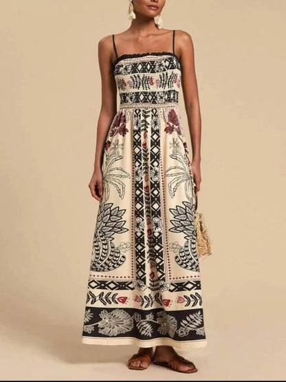 Smocked Printed Spaghetti Strap Maxi Summer Dress White Trendsi 86b4a3dddb5c4daf9ad89cdfbd578a65-Max-Origin