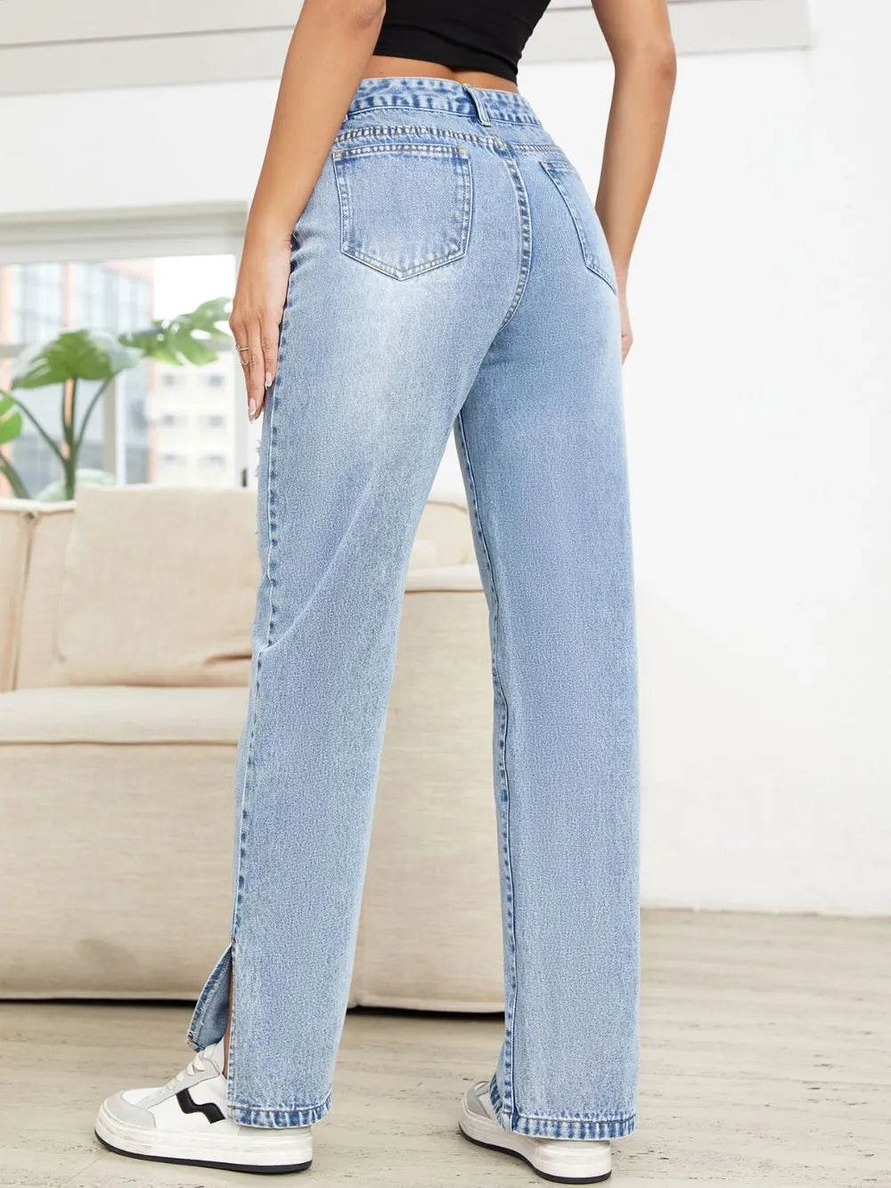 Distressed Slit Straight Leg Jeans Trendsi 86b8dbf8-fe13-4202-8fe0-6cf2a0ec5333-Max