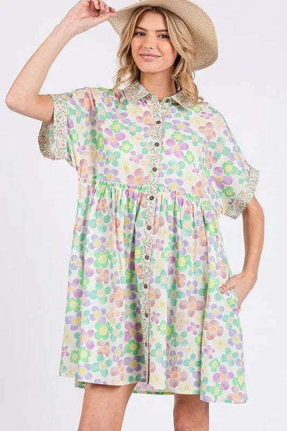 SAGE+FIG Floral Babydoll Short Sleeves Dress Gum Leaf Trendsi 86e8f0be-1009-4402-aa2c-e85eabdc86cd-Max