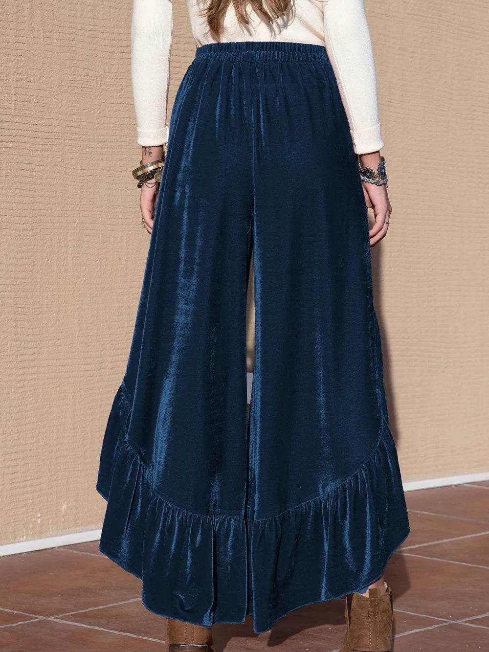 Slit Ruffled Wide Leg Pants Trendsi 8716636d-d8a4-42fc-95ce-3042a183f148-Max
