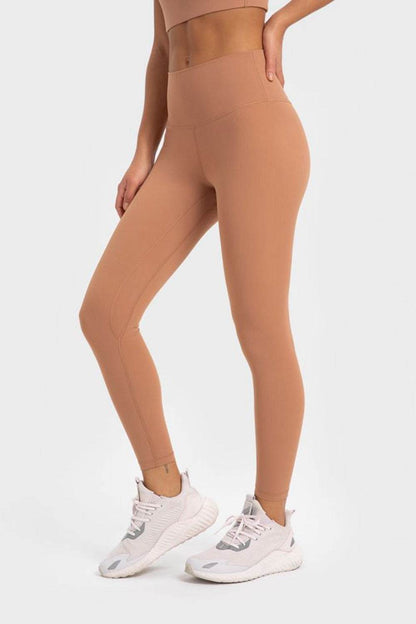Millennia Highly Stretchy Wide Waistband Yoga Leggings Sherbet Trendsi 872cfb4917b74889a5a4d677b2cd0a30-Max