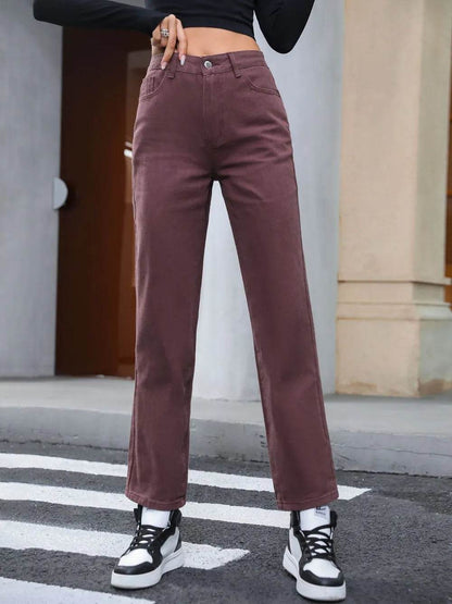 Straight Leg Jeans with Pockets Trendsi 875e3162-c612-4b2e-ac61-853b03650f9c-Max