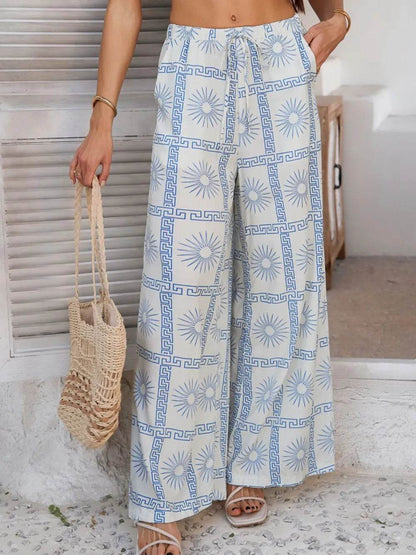 Devine Drawstring Printed Wide Leg Pants Trendsi 8777b827-c5f2-479a-9fb7-0a64e09c485b-Max