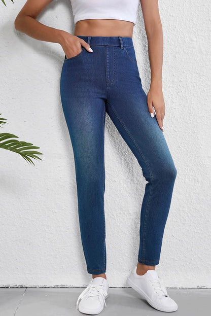 High Waist Skinny Jeans with Pockets Trendsi 8789af70-9b55-4133-92ed-54d4b0391283-Max