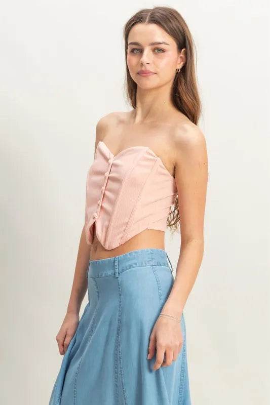 HYFVE Buttoned Front Strapless Knit Bustier Top Trendsi 8799f3c9e69946f4a9b3a2f70280d496-Max-Origin