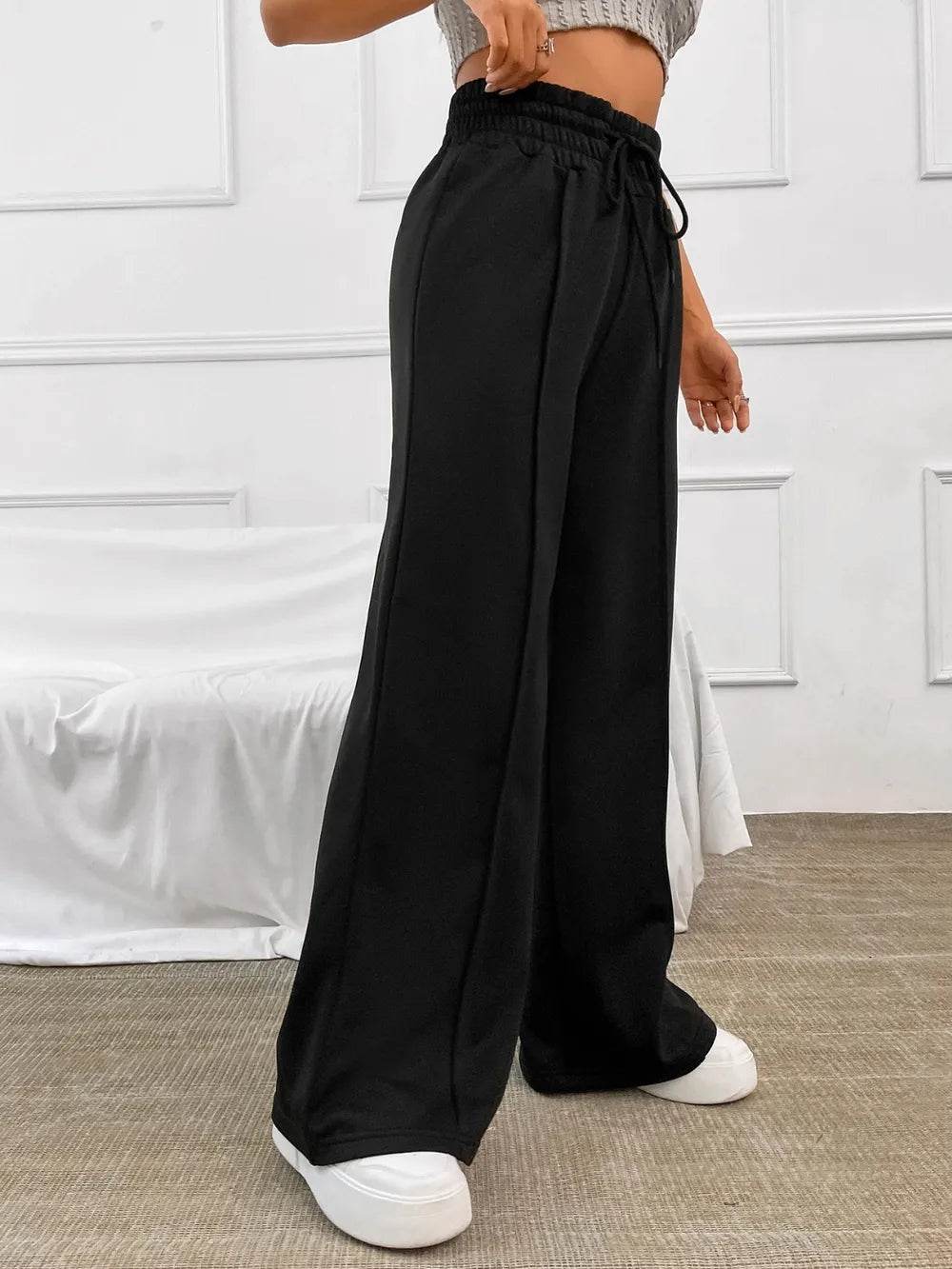 Honey Drawstring Elastic Waist Wide Leg Pants Trendsi 87a74b25-2b40-4667-ba99-ab498d50dd59-Max