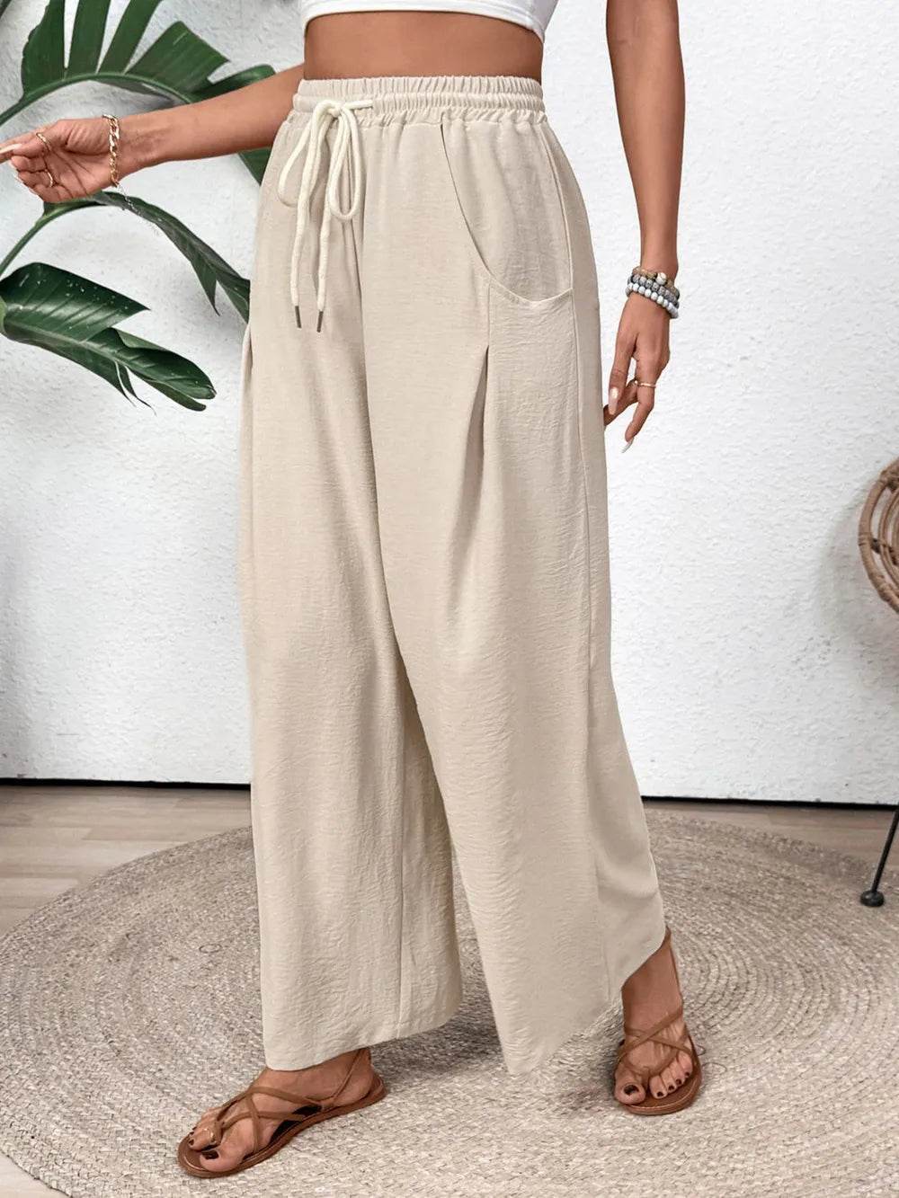 Perfee Drawstring Wide Leg Pants Trendsi 87ed3ee7-5dc3-470f-830b-bd8a1c8f4988-Max