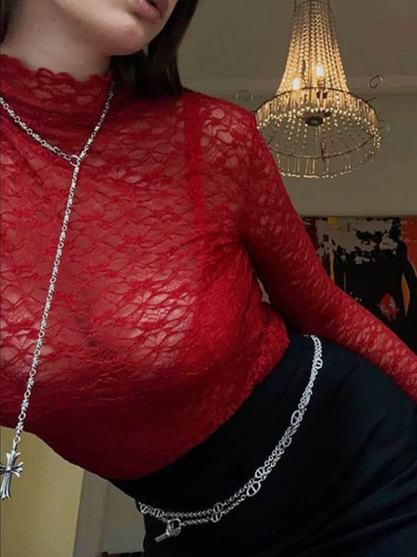 Mock Neck Lace Long Sleeve Mesh T-Shirt Trendsi 87f5f358-db1c-4cb2-a0ac-094b6c115207-Max-Origin