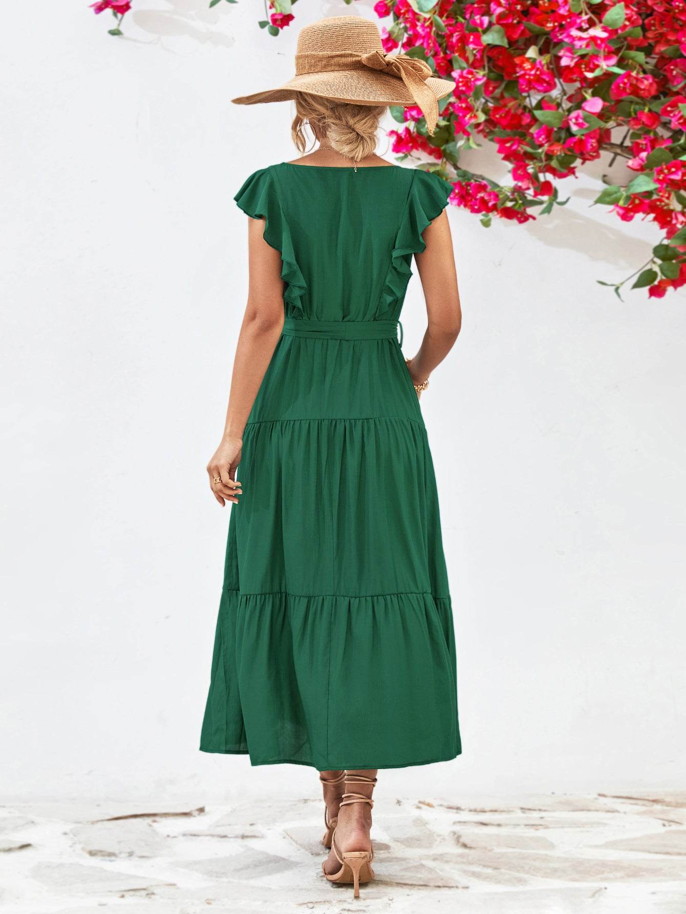 Tie Belt Ruffled Tiered Dress Trendsi 880567706267421ba12f8a7b015d0cd2-Max