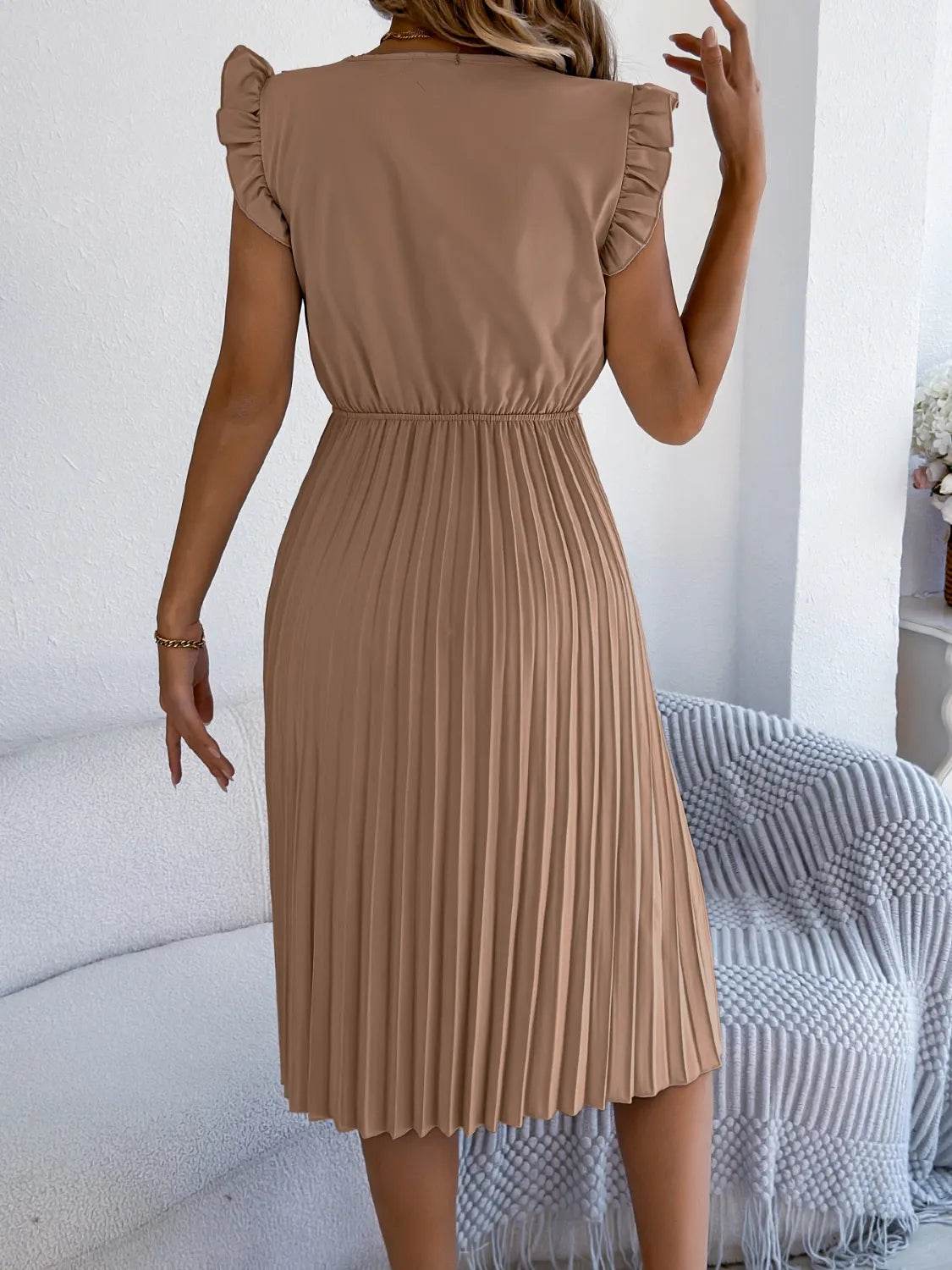 Lace Detail Ruffled Cap Sleeve Pleated Dress Trendsi 8825f19a-1a91-4fbd-963a-f4a7d2081864-Max-Origin