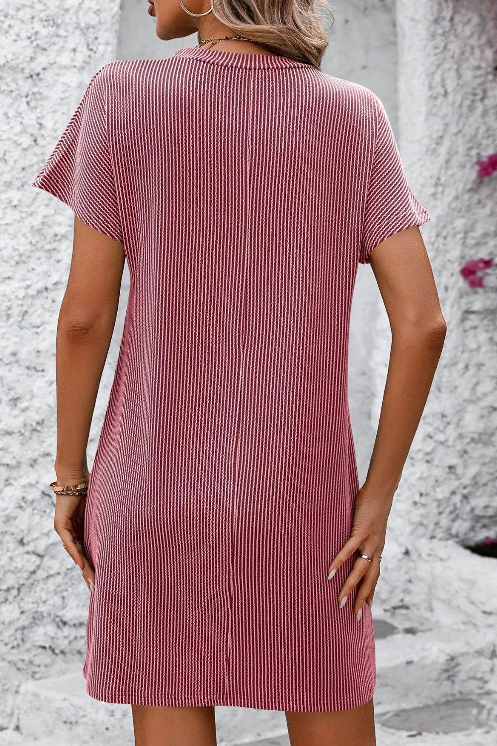 Mandy Ribbed Striped Short Sleeve Mini Tee Dress Trendsi 883d787b-c95e-4532-8aa5-95d37e4605e6-Max