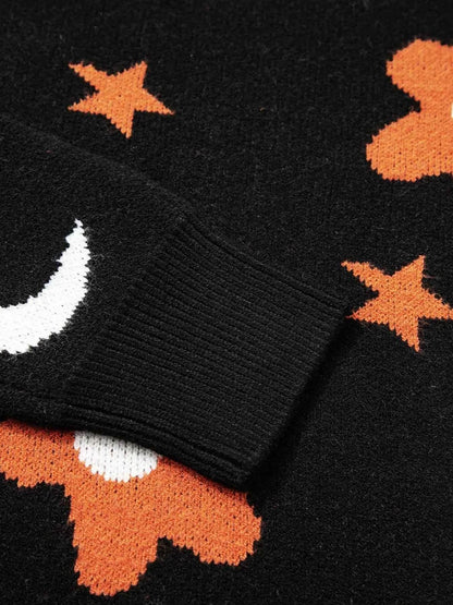 Halloween Gothic Pattern Long Sleeve Sweater Trendsi 888b372bf7f849e9803f3b650d27a361-Max-Origin